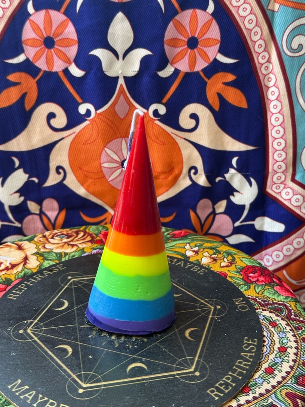 Rainbow Wizard Hat Candle